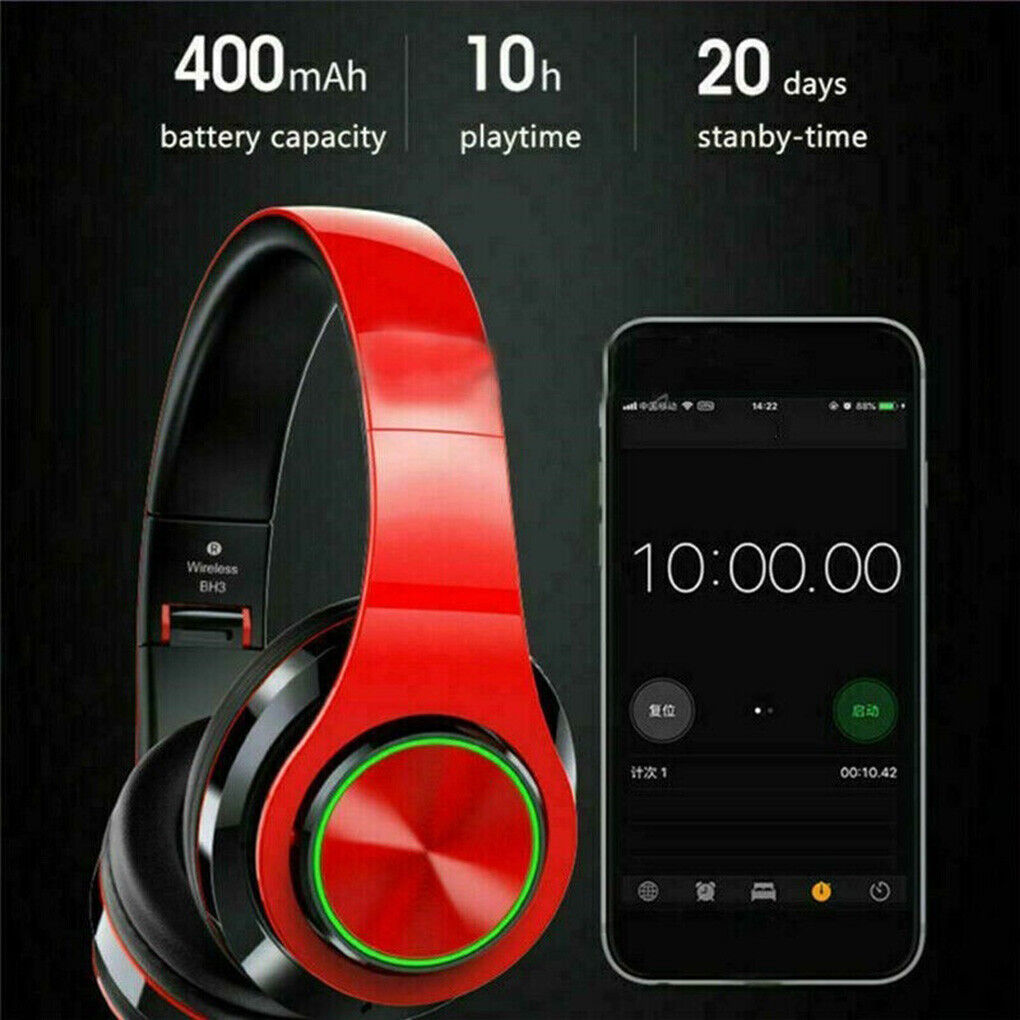 Wireless Bluetooth Headphones Over-Ear Noise Canceling All Devices UK