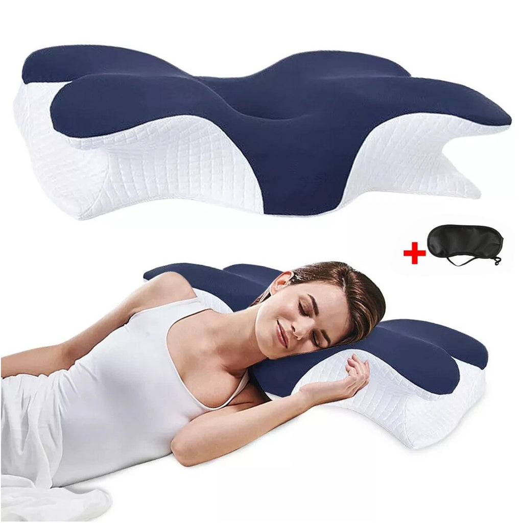 NEW Ergonomic Memory Foam Pillow For Neck Shoulder Pain Relief Sleeping Side Sleeper UK
