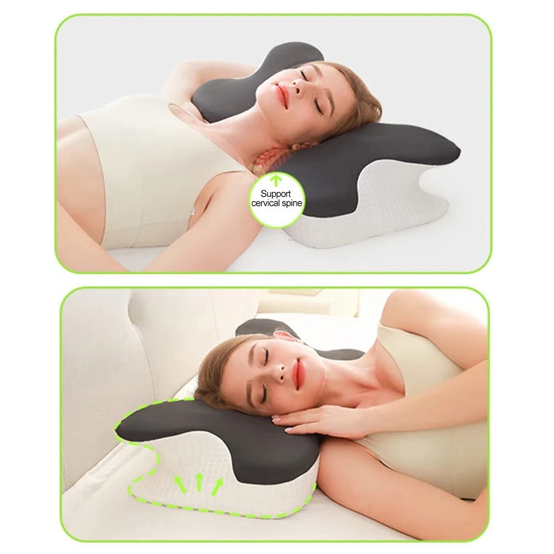 NEW Ergonomic Memory Foam Pillow For Neck Shoulder Pain Relief Sleeping Side Sleeper UK