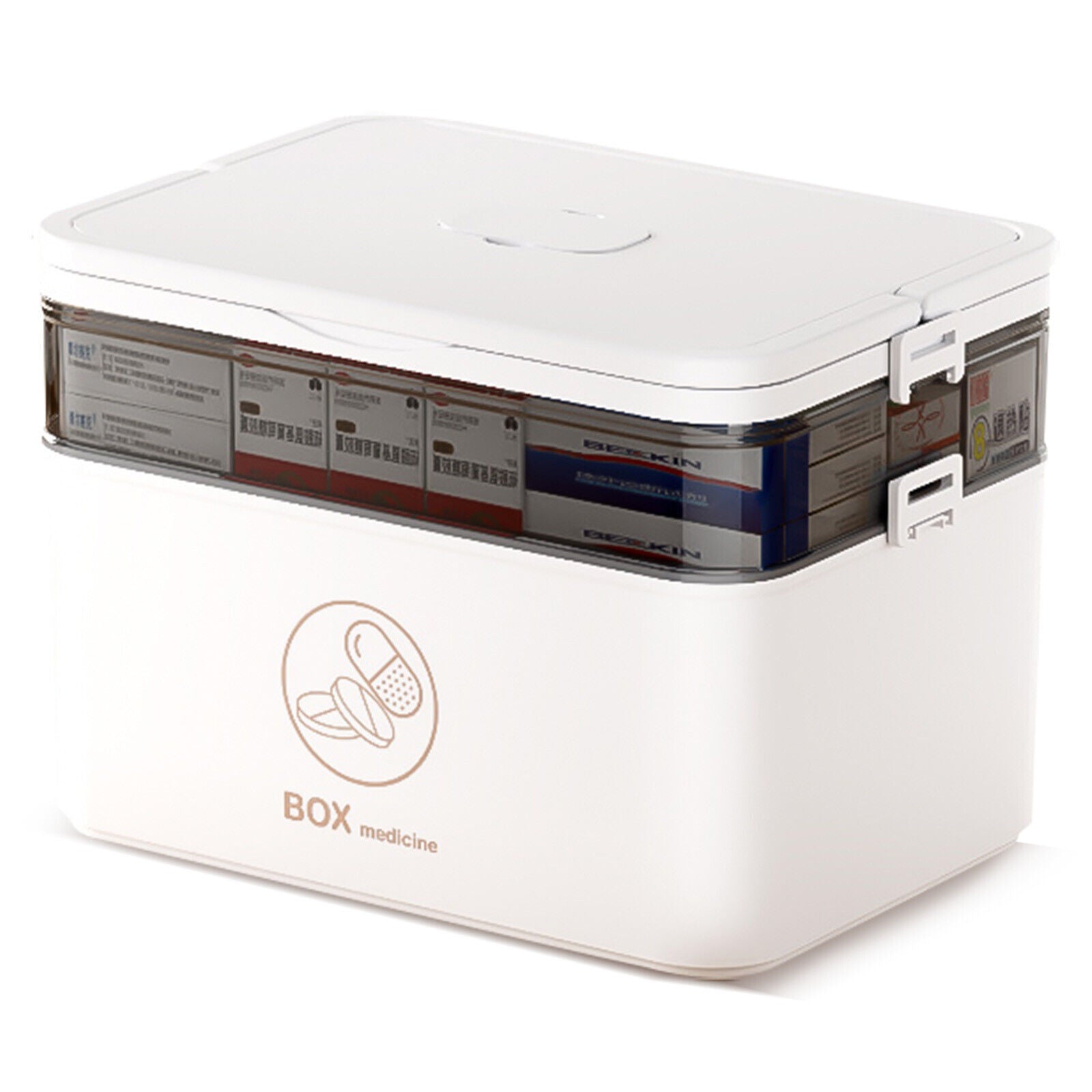 Medicine Storage Box Portable Medication Storage Large-Capacity Medicine Box UK--L