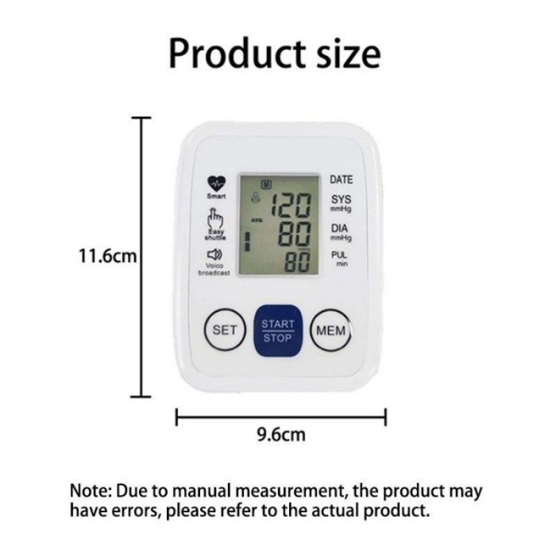 Multifunctional Advanced Upper Arm Blood Pressure Monitor With Adjustable Armband, Large Display And Dual 99 Reading Memory Function For Convenient Home Monitoring