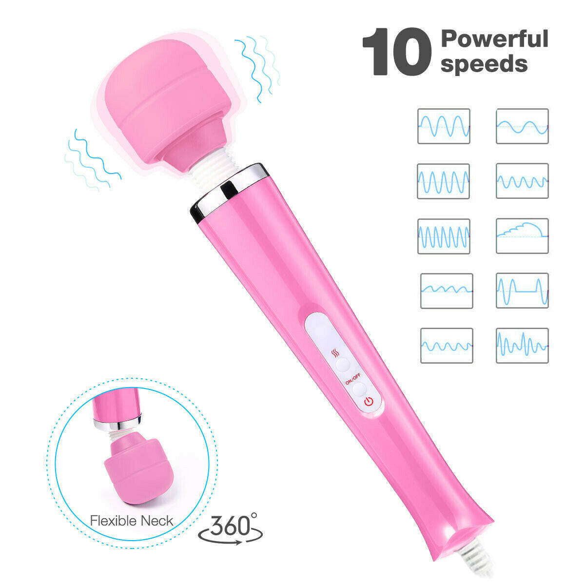 20 Speed Magic Massager Wand Full Body Pain Powerful Massager