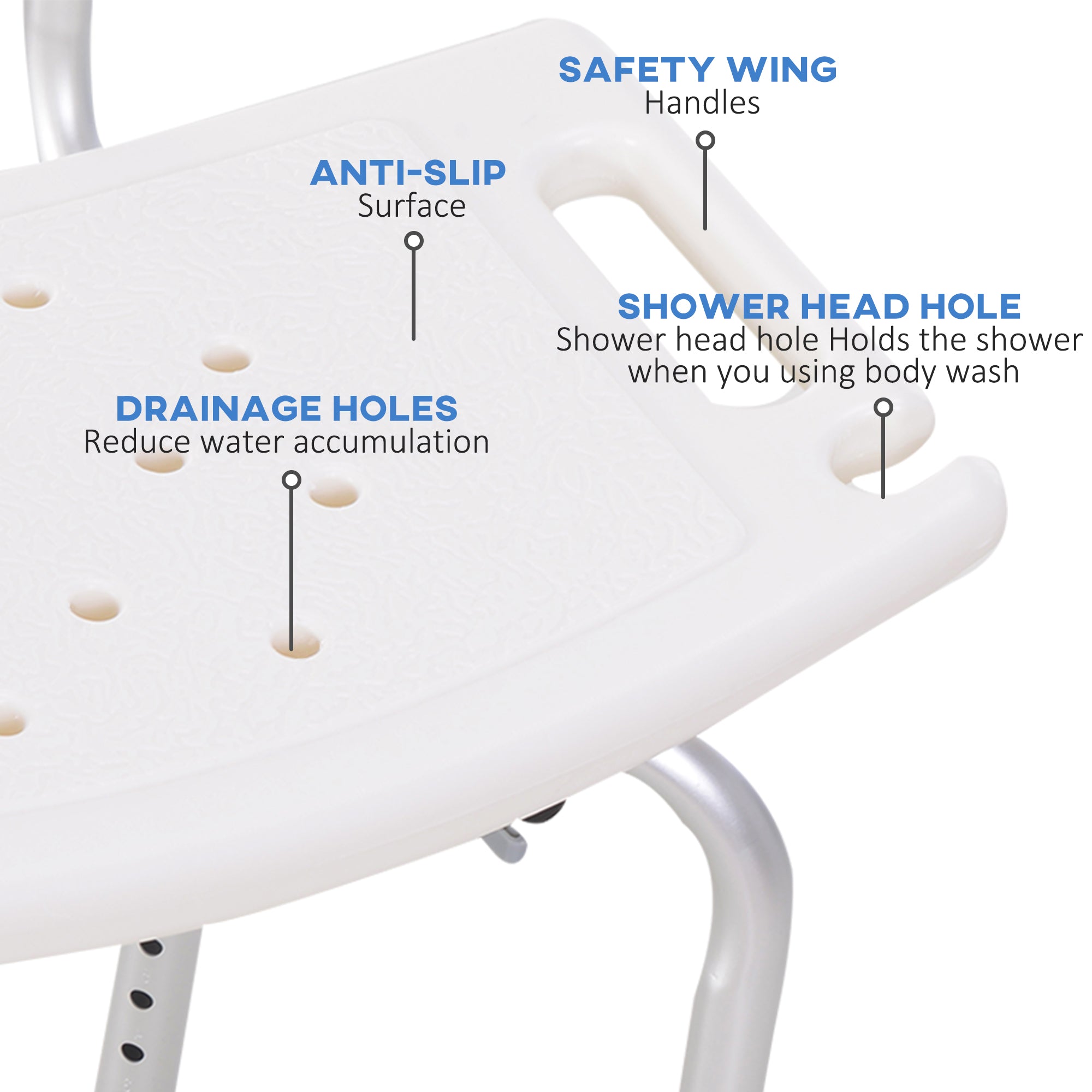 Adjustable shower chair