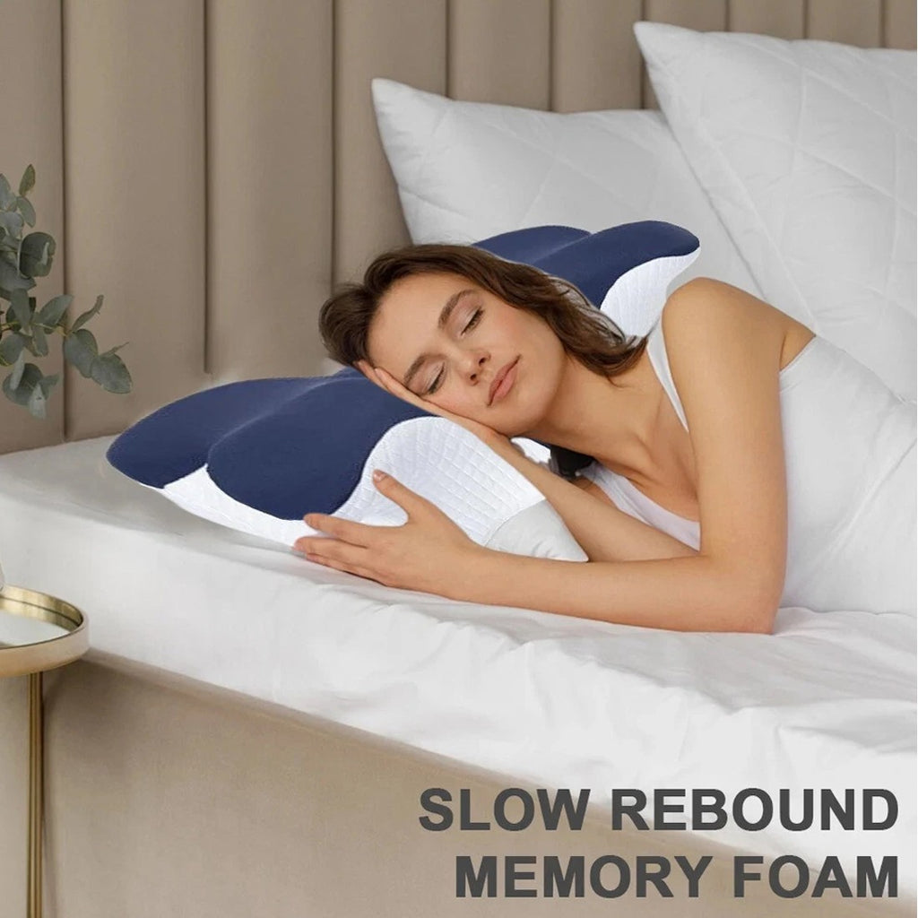NEW Ergonomic Memory Foam Pillow For Neck Shoulder Pain Relief Sleeping Side Sleeper UK