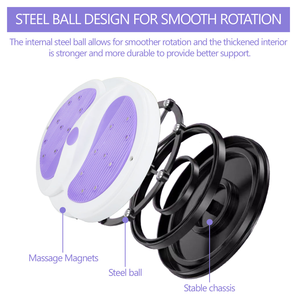 Waist Whispers Waist Twisting Disc - Enlarged Waist Sculptor Machine Twister With Handles For Home Exercise Workout, Waist Trainer Twisting Disc Board For Women Weight Loss-Body Shaping-Foot Massage