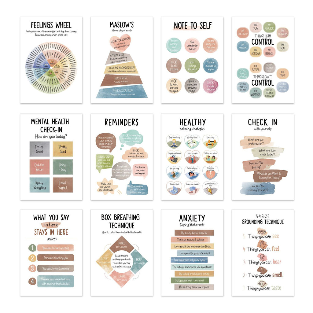 12 Mental Health Posters Office Consulting Room Counselor Education Products