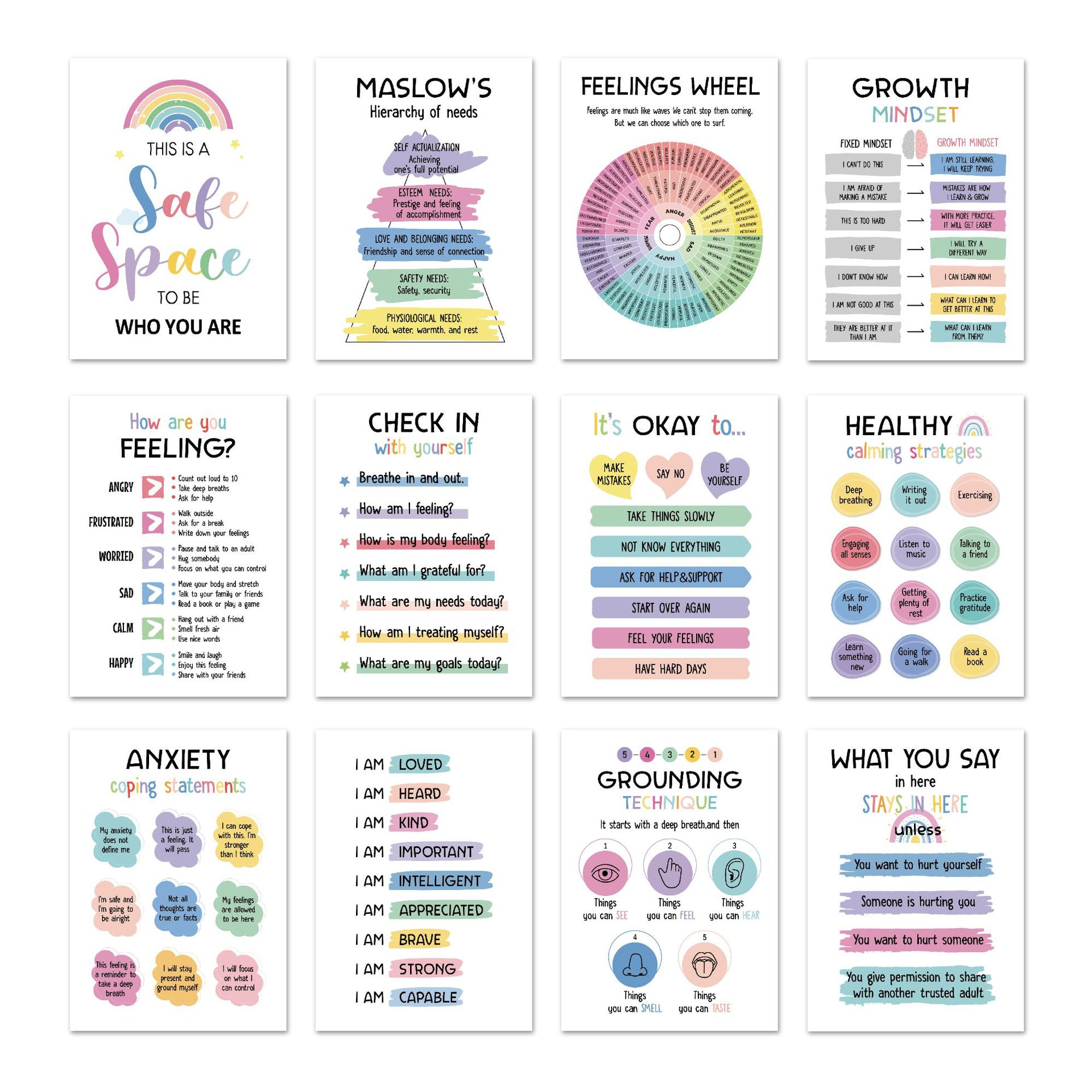 12 Mental Health Posters Office Consulting Room Counselor Education Products