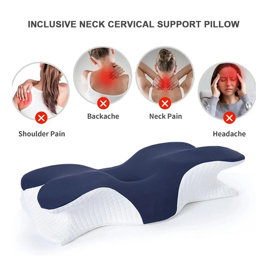NEW Ergonomic Memory Foam Pillow For Neck Shoulder Pain Relief Sleeping Side Sleeper UK