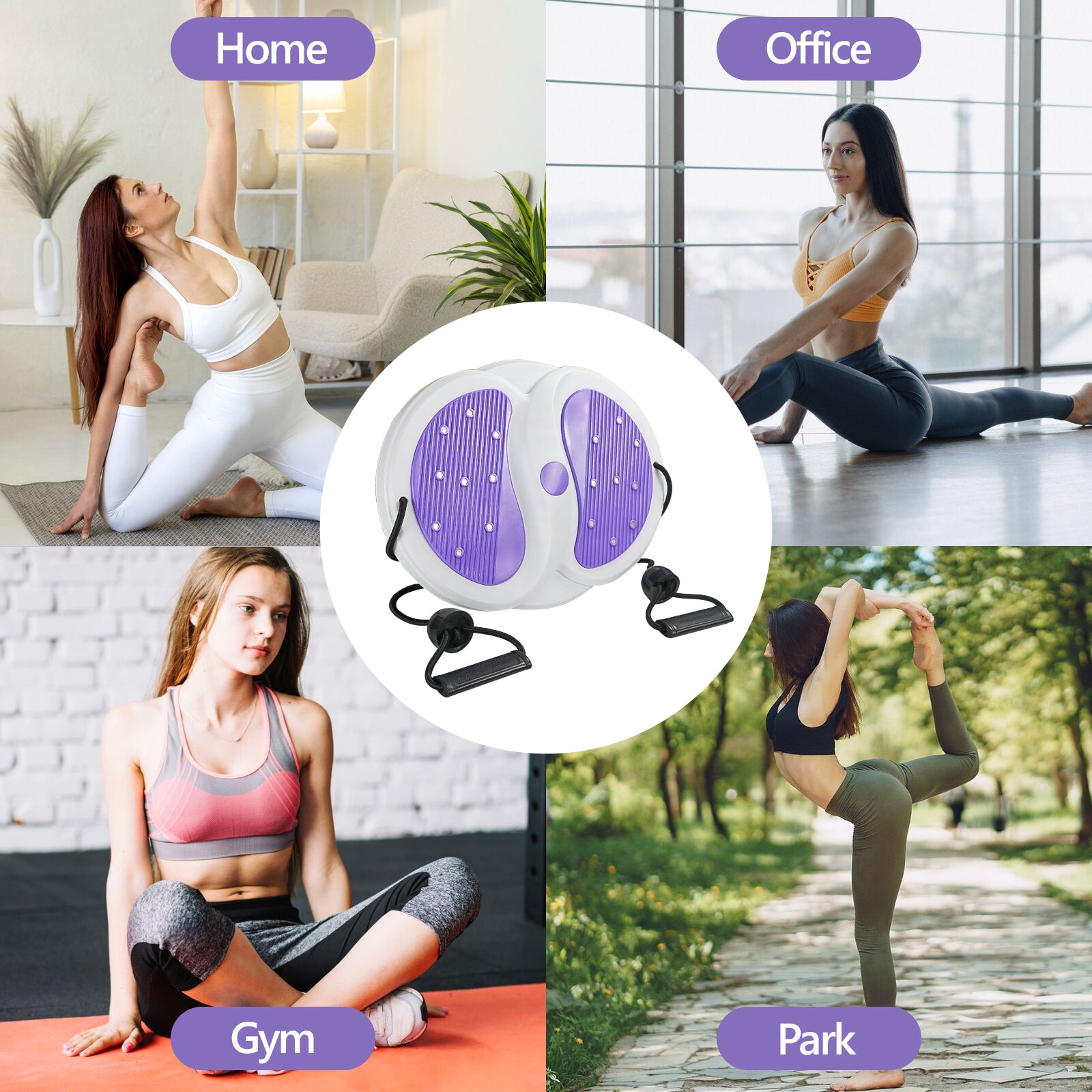 Waist Whispers Waist Twisting Disc - Enlarged Waist Sculptor Machine Twister With Handles For Home Exercise Workout, Waist Trainer Twisting Disc Board For Women Weight Loss-Body Shaping-Foot Massage